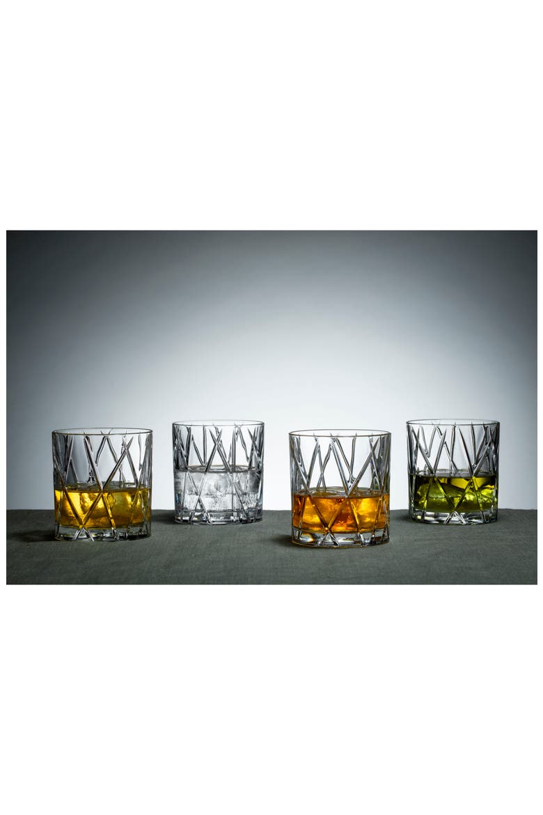 City Set of 4 Crystal Old Fashioned Glasses, Alternate, color, CLEAR