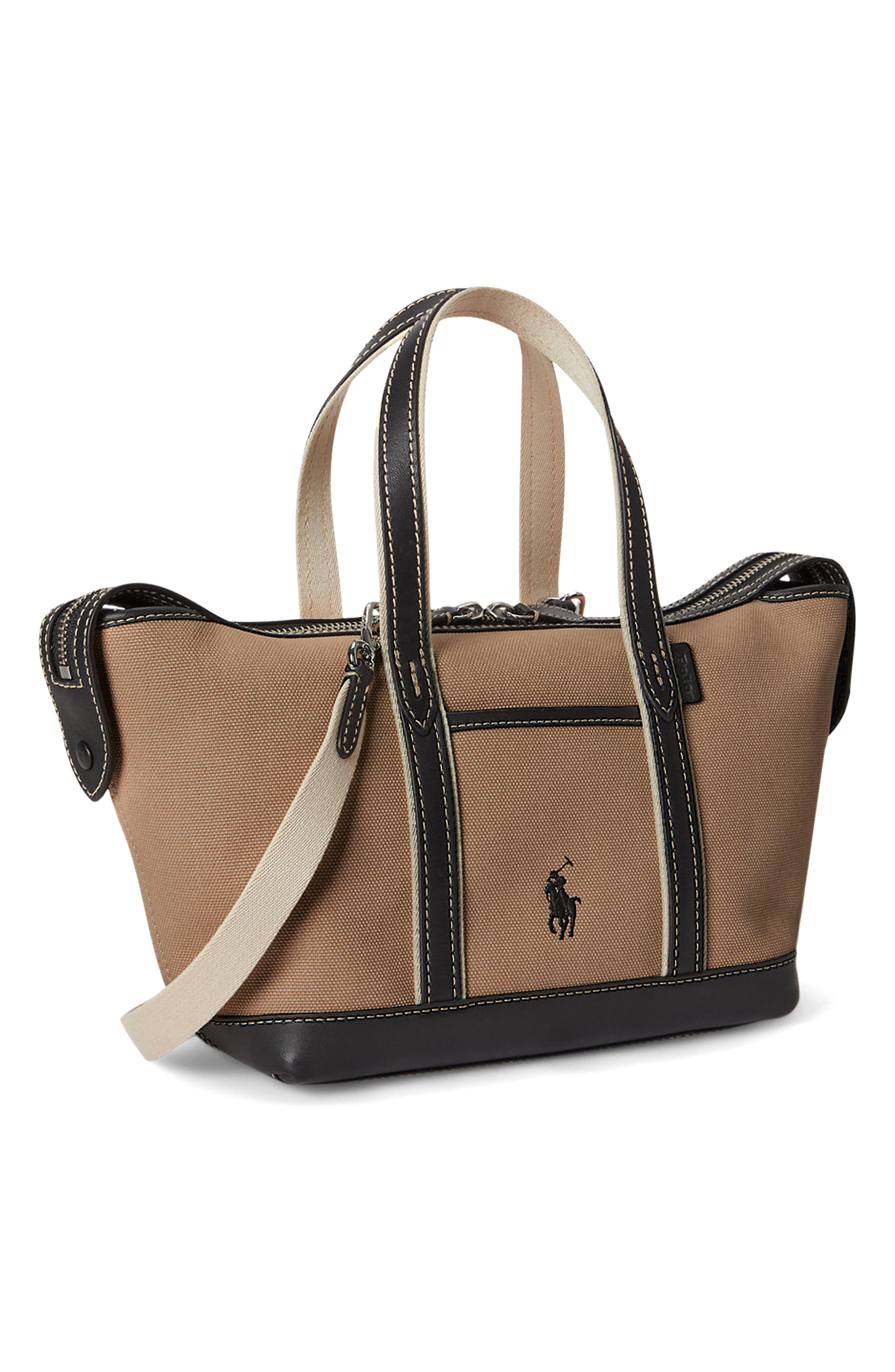 Canvas & Leather Tote, Alternate, color, PORCELAIN/ BLACK
