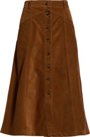 PAIGE Jahn Corduroy Midi Skirt
