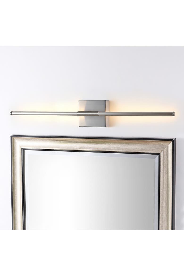 Makena Modern Minimalist Dimmable Integrated LED Metal Wall Sconce, Alternate, color, Nickel