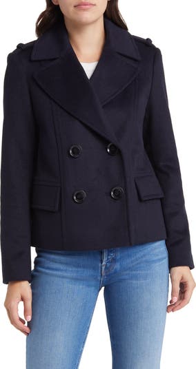 Navy wool peacoat women's online