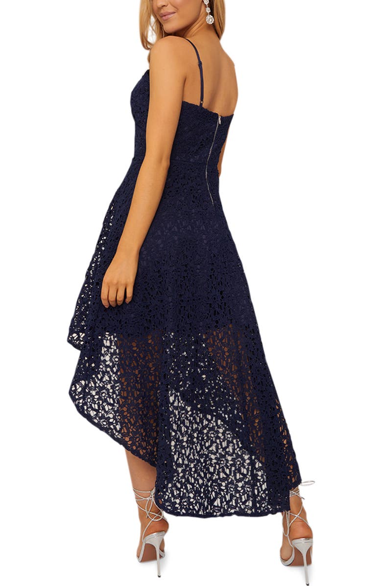Chi Chi London Strappy Lace High-Low Dress, Alternate, color,