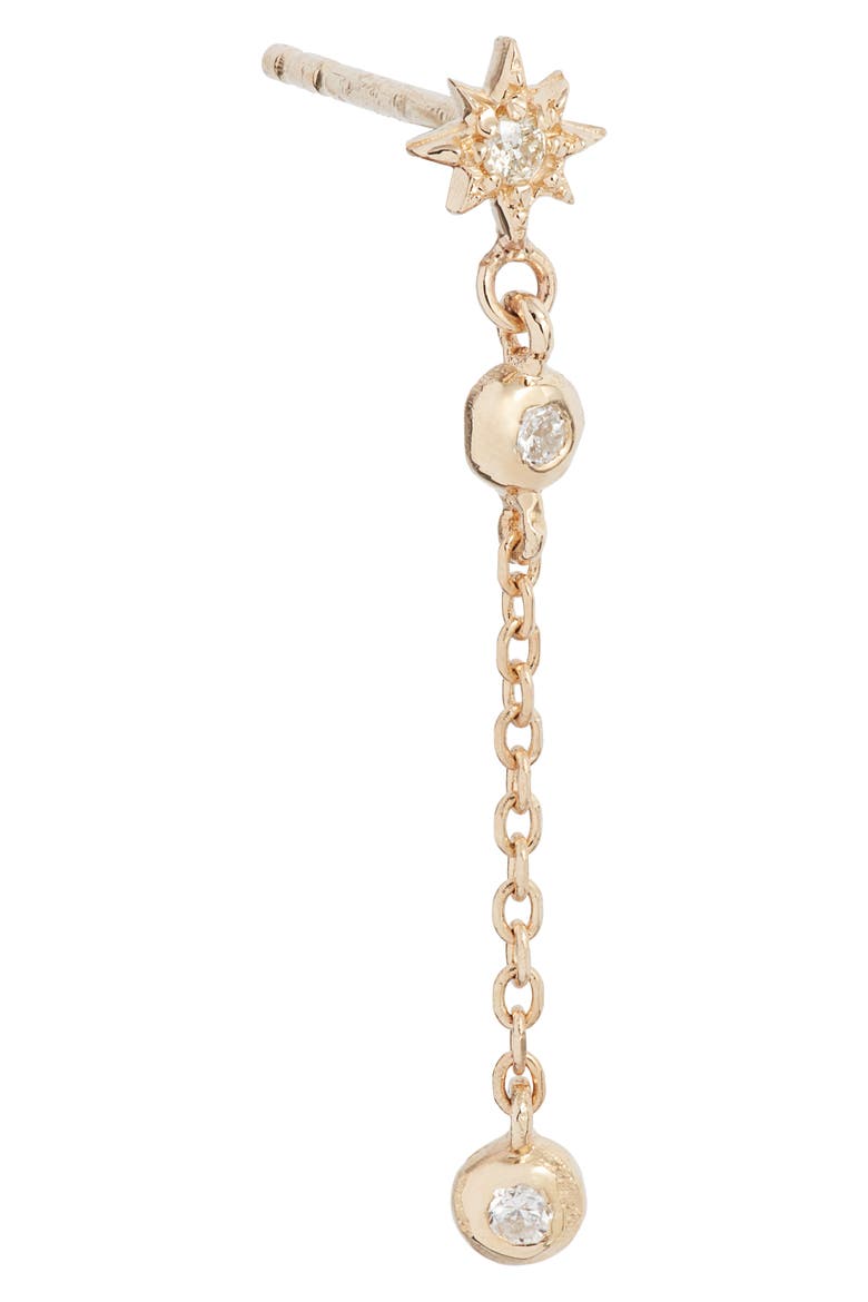 Starburst Diamond Chain Drop Earrings, Alternate, color, YELLOW GOLD