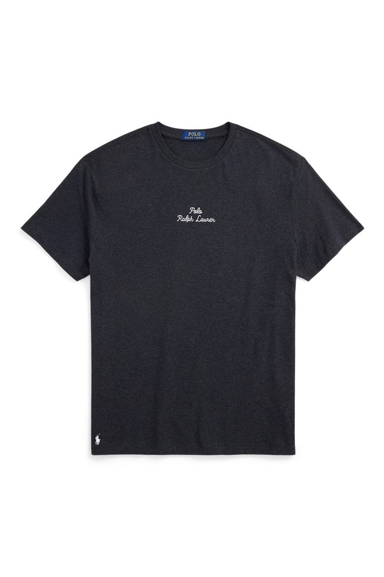 Logo Script Embroidered T-Shirt, Alternate, color, BLACK MARL HEATHER