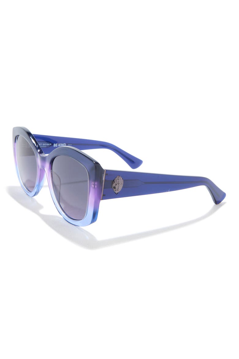 53mm Gradient Cat Eye Sunglasses, Alternate, color, BLUE