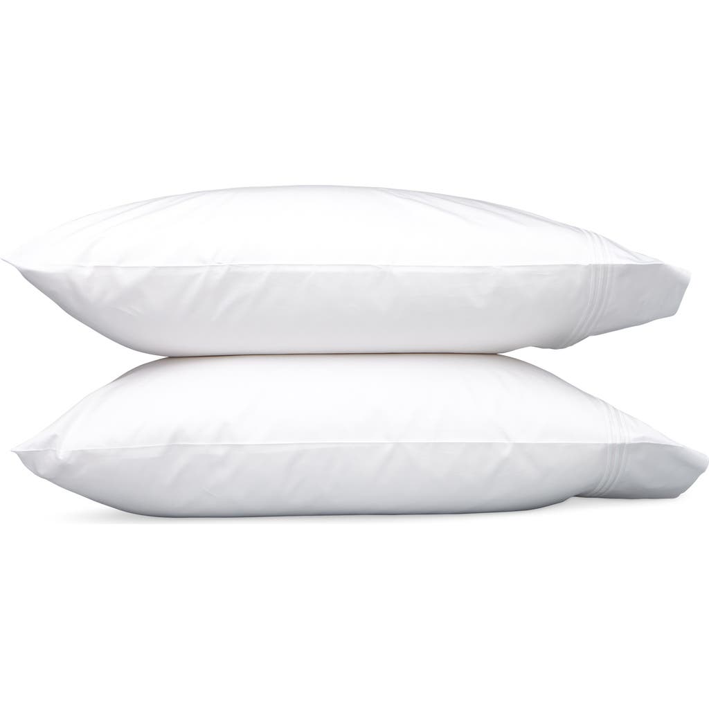 Matouk Bel Tempo Set Of 2 520 Thread Count Cotton Perccale Pillowcases In White