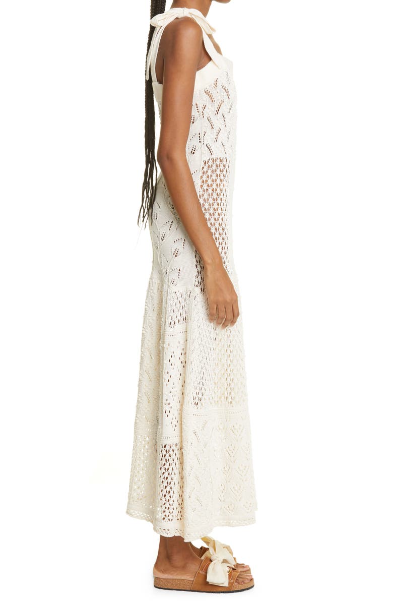 Zimmermann Patchwork Knit Cotton Midi Dress, Alternate, color,