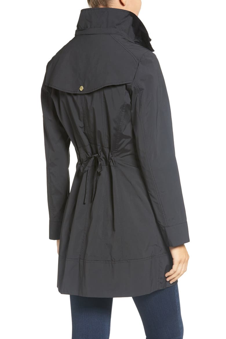 Back Bow Packable Hooded Raincoat, Alternate, color, BLACK