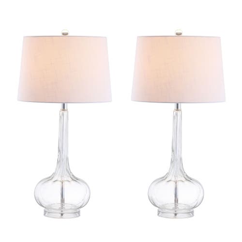 Jonathan Y Bette 28.5" Glass Teardrop Led Table Lamp In Clear