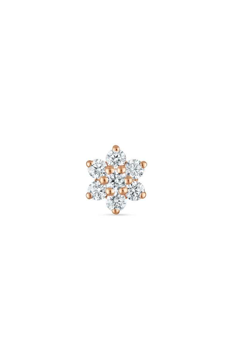 MARIA TASH Diamond Flower Threaded Stud Earring, Alternate, color, Rose Gold