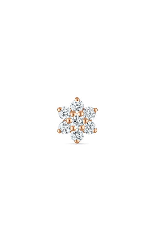 Maria Tash Diamond Flower Threaded Stud Earring In Rose Gold
