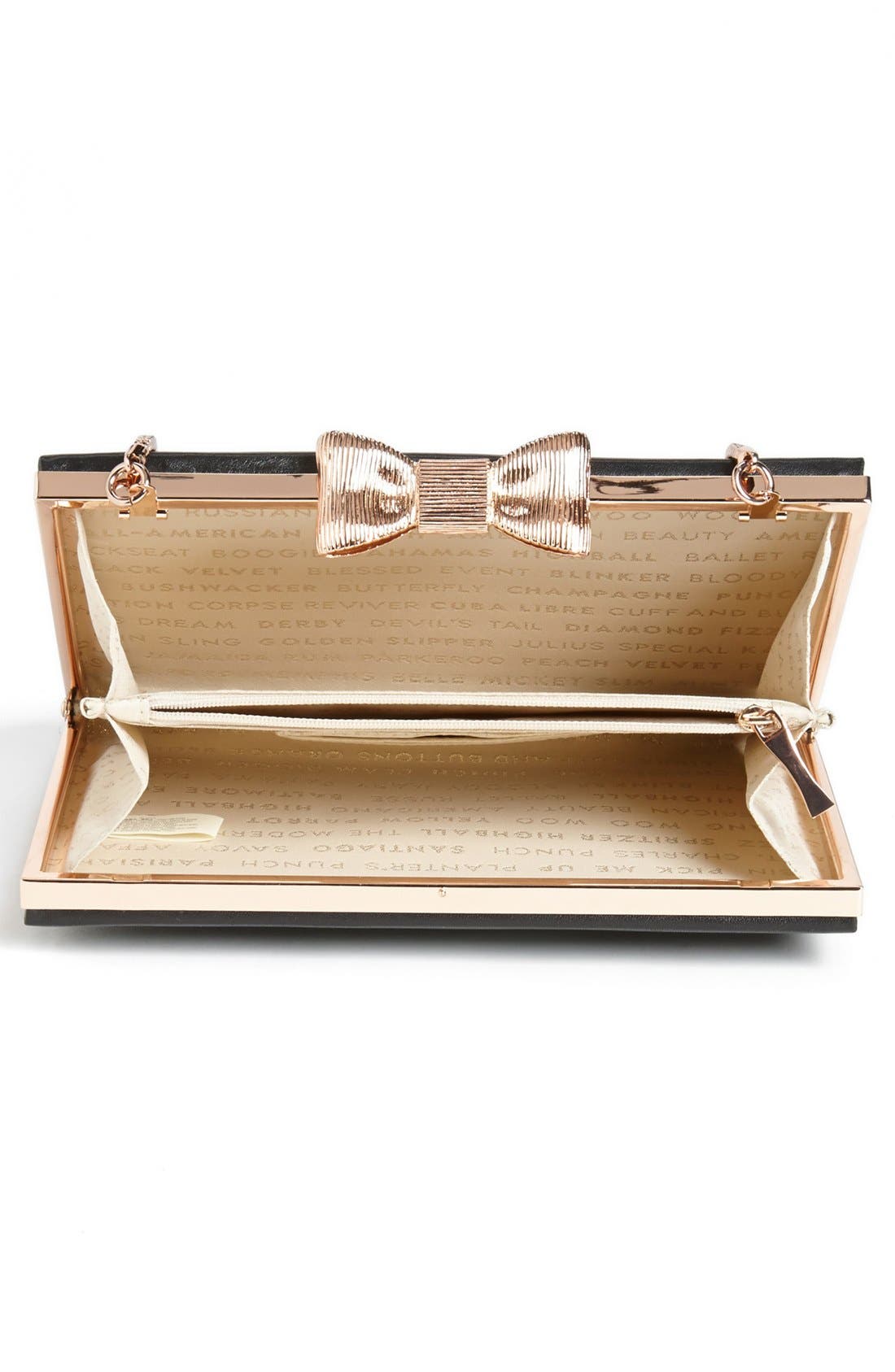 'all that glitters - emanuelle' frame clutch, Alternate, color, BLACK/ ROSE GOLD