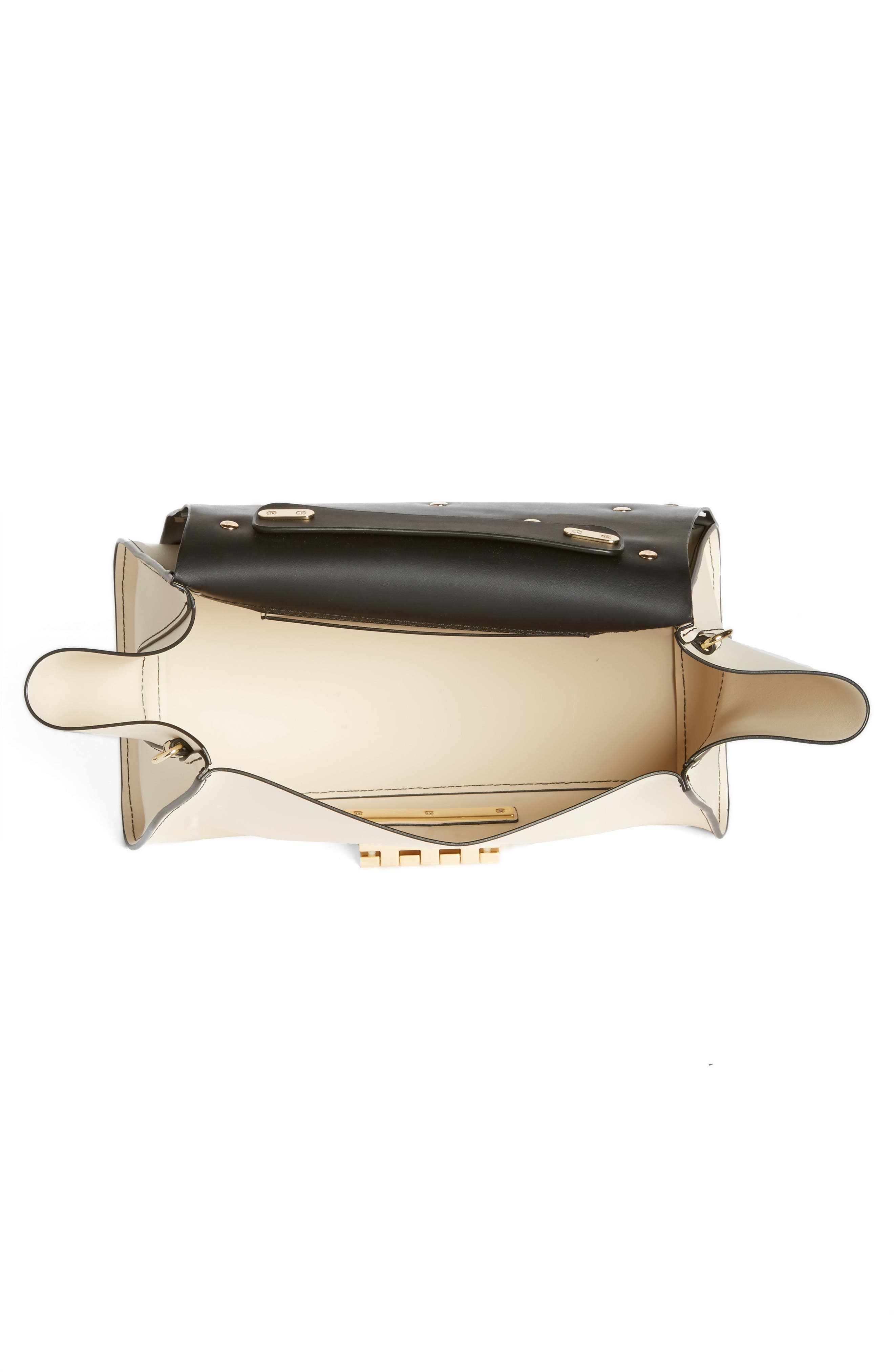 Eartha Embellished Leather Top Handle Satchel, Alternate, color, BLACK/ WHITE FLORAL APP