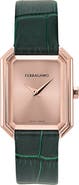 FERRAGAMO Crystal Leather Strap Watch, 27mm x 34mm