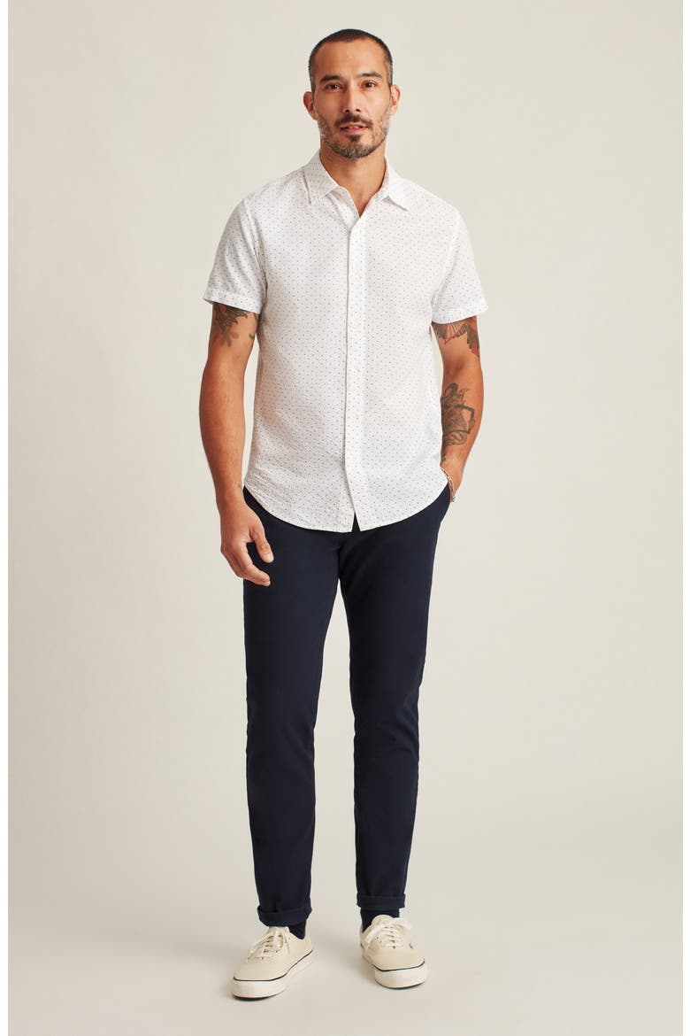 Riviera Slim Fit Dot Short Sleeve Seersucker Button-Up Shirt, Alternate, color, MILLER COVE DOT