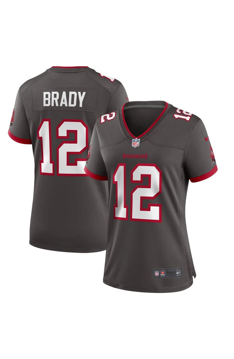 Nike Women's Nike Tom Brady Pewter Tampa Bay Buccaneers Alternate Game Jersey, Main, color, 