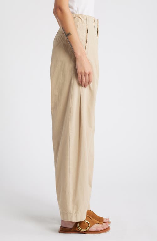 Rag & Bone Donovan Pleated Wide Leg Twill Pants In Brown