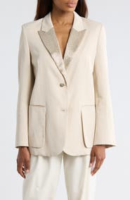 TWP Sweet Pea Beaded Lapel Blazer