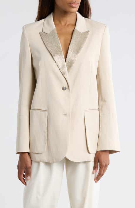 TWP Sweet Pea Beaded Lapel Blazer