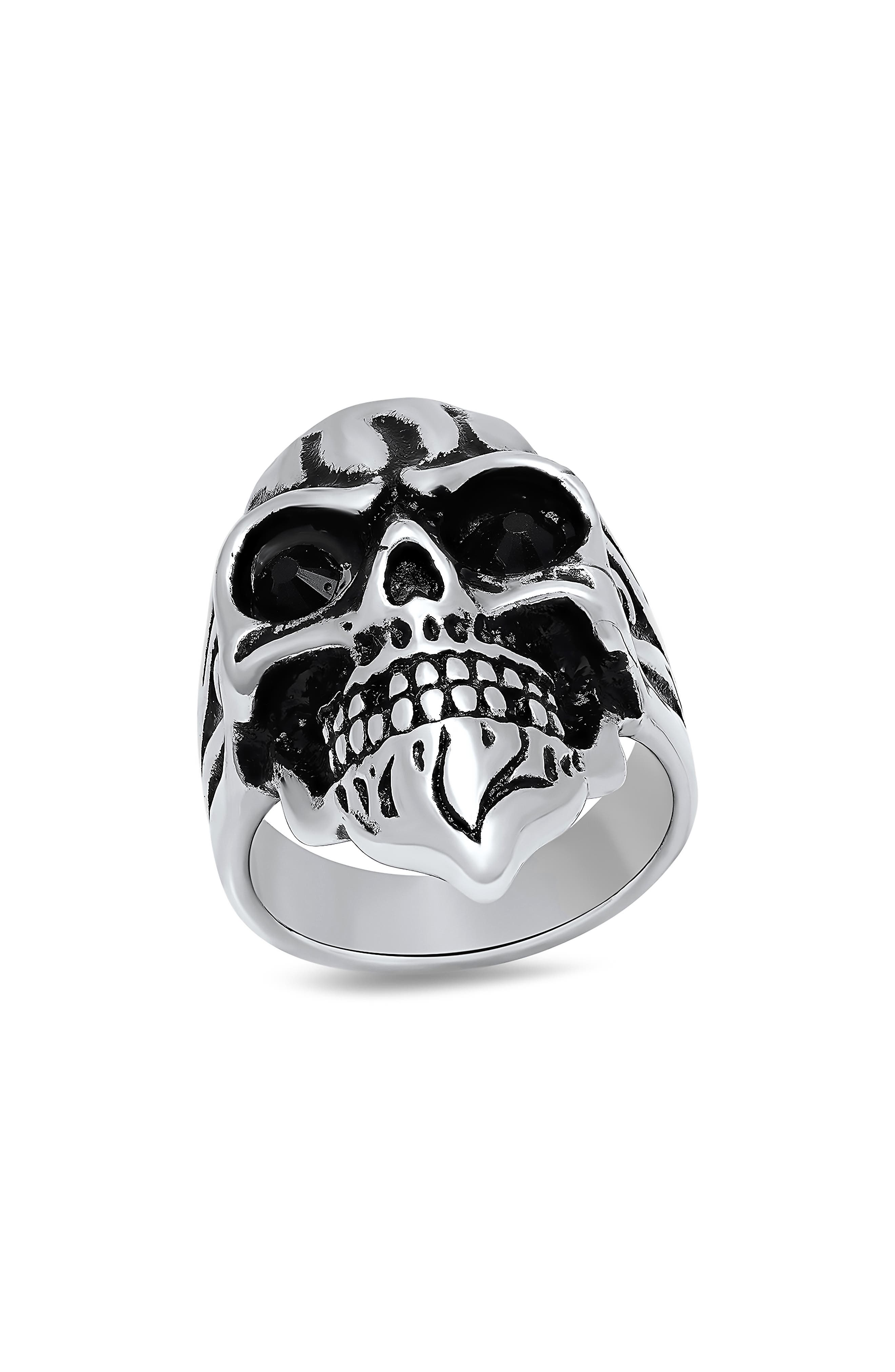 HMY JEWELRY Men's Skull Ring