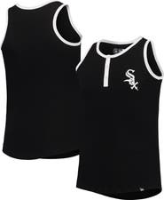 New Era Girls Youth New Era Black Chicago White Sox Henley Tank Top