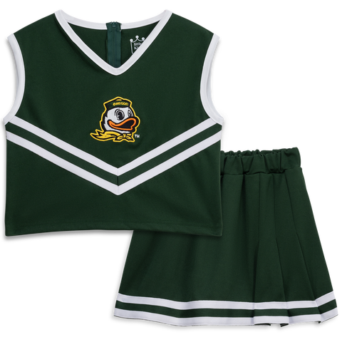 Girls Youth Little King Green Oregon Ducks Two-Piece Cheer Set