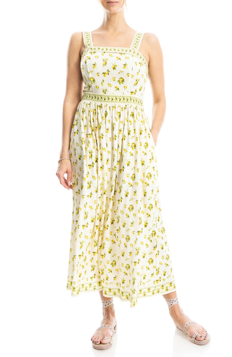 MAX STUDIO Print Fit & Flare Maxi Dress, Main, color, 