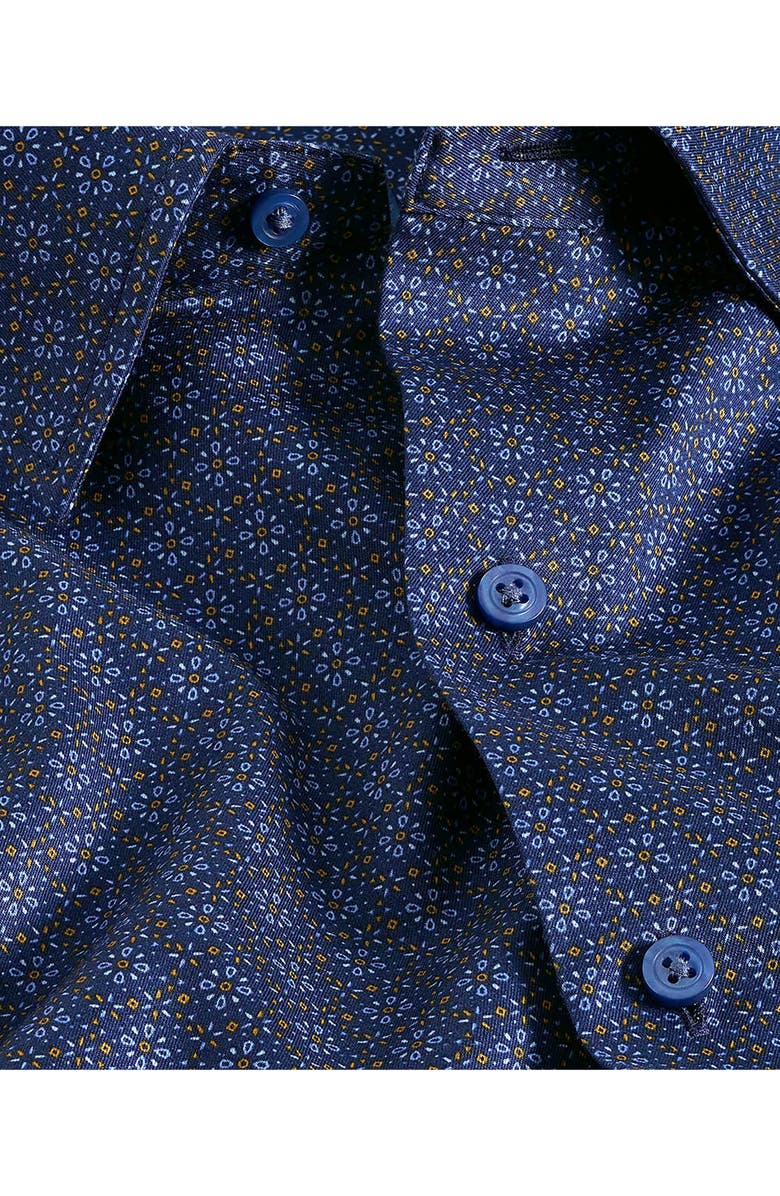 David Donahue Classic Fit Geometric Dress Shirt, Alternate, color, Navy
