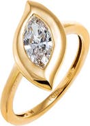 BY ADINA EDEN Lab Grown Diamond Marquise Bezel Sideway Ring 14K