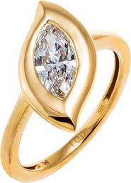 BY ADINA EDEN Lab Grown Diamond Marquise Bezel Sideway Ring 14K