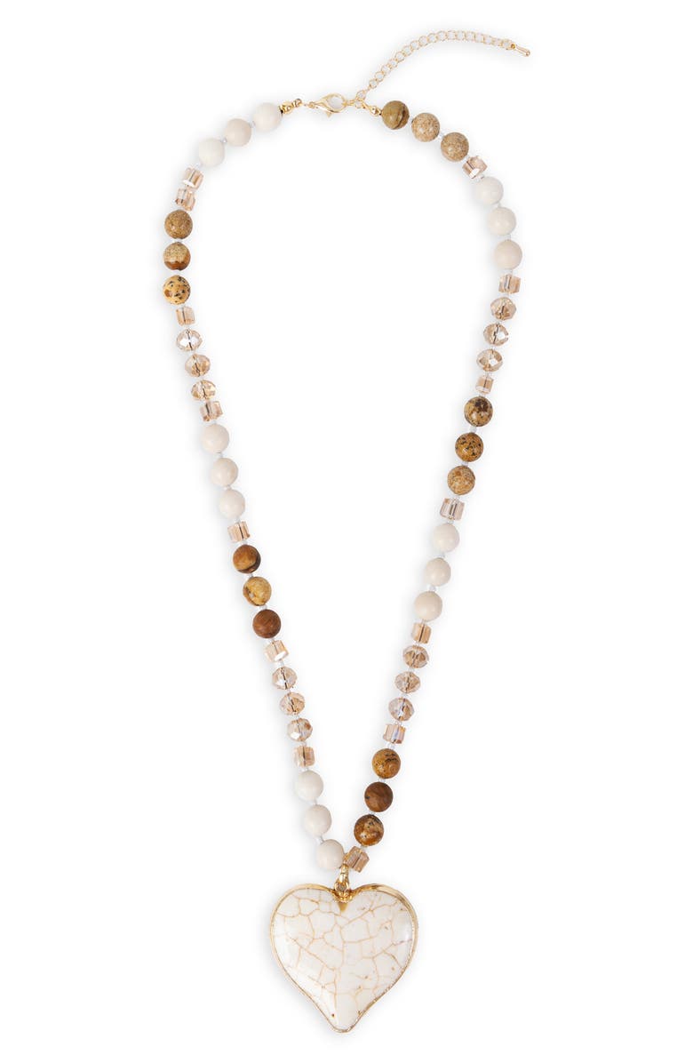 SAACHI Beaded Heart Pendant Necklace, Alternate, color, 