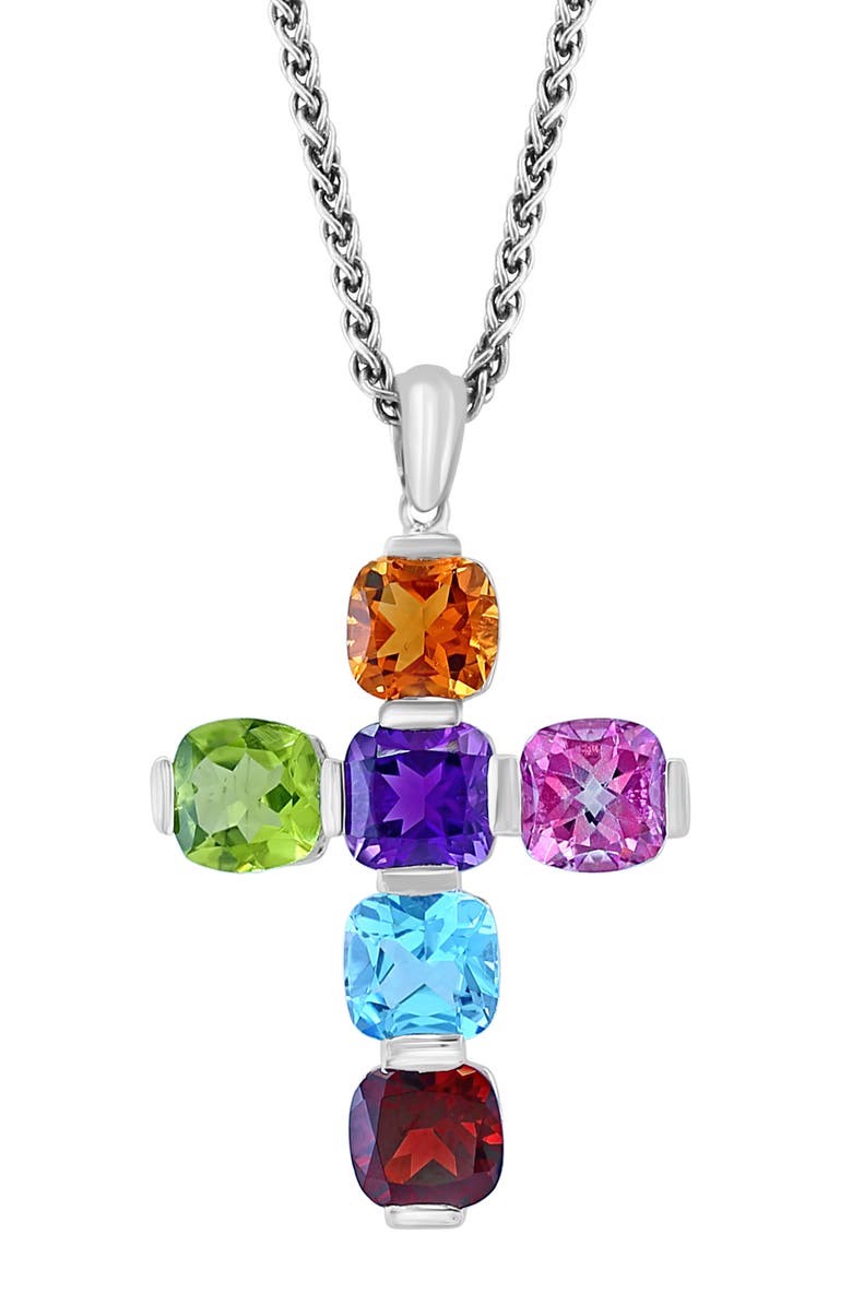 EFFY Sterling Silver Cross Pendant Necklace, Alternate, color,