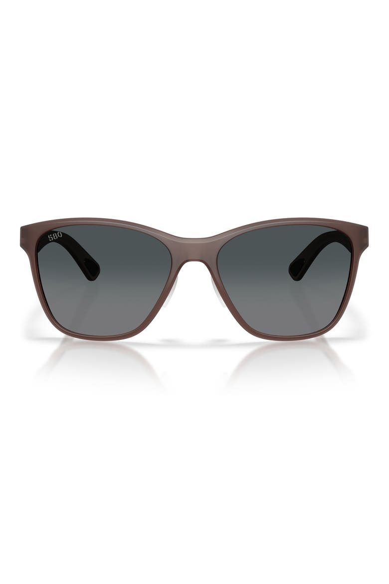 Luna Nueva 57mm Polarized Butterfly Sunglasses, Main, color, STORMY SUNSET / GRAY 580G