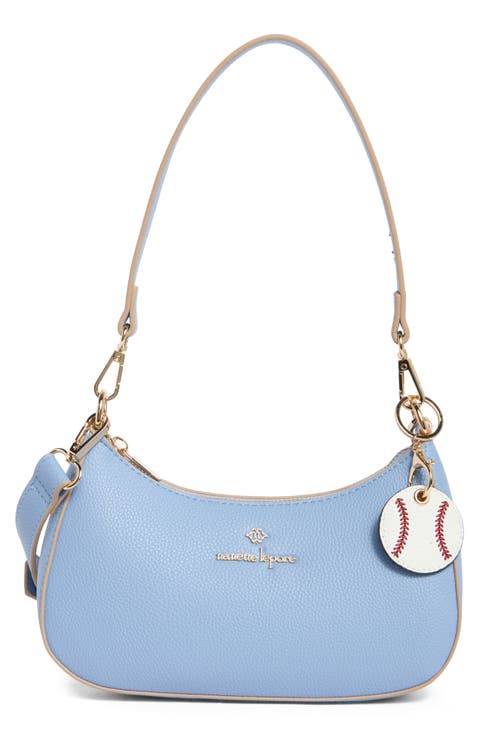 Convertible Faux Leather Baguette Shoulder Bag