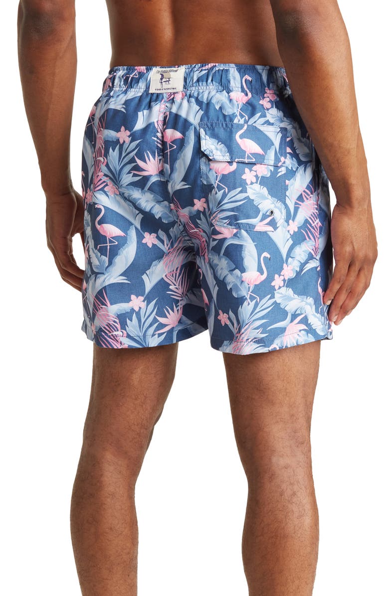 THE ENDLESS SUMMER Flamingo Filigree Swim Shorts | Nordstromrack