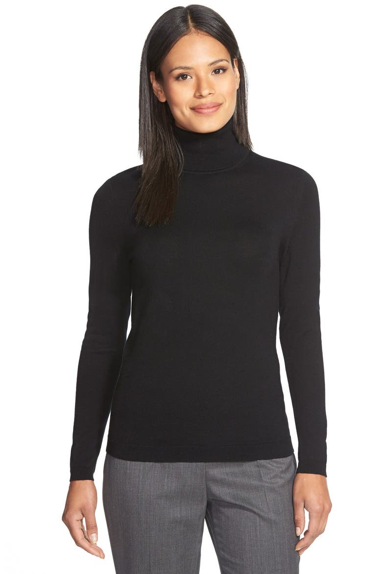 'Famaurie' Turtleneck Top, Main, color, BLACK