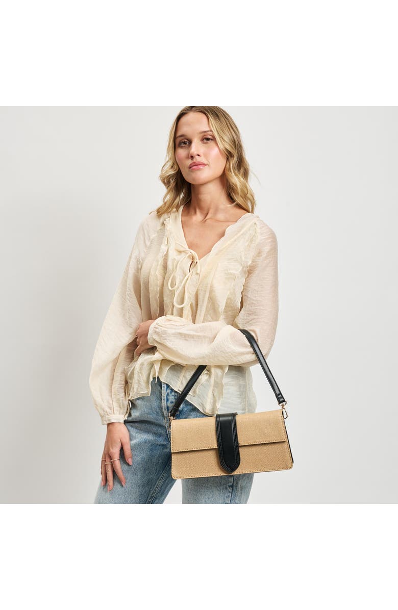 MODA LUXE Violet - Straw Crossbody, Alternate, color, Natural Black