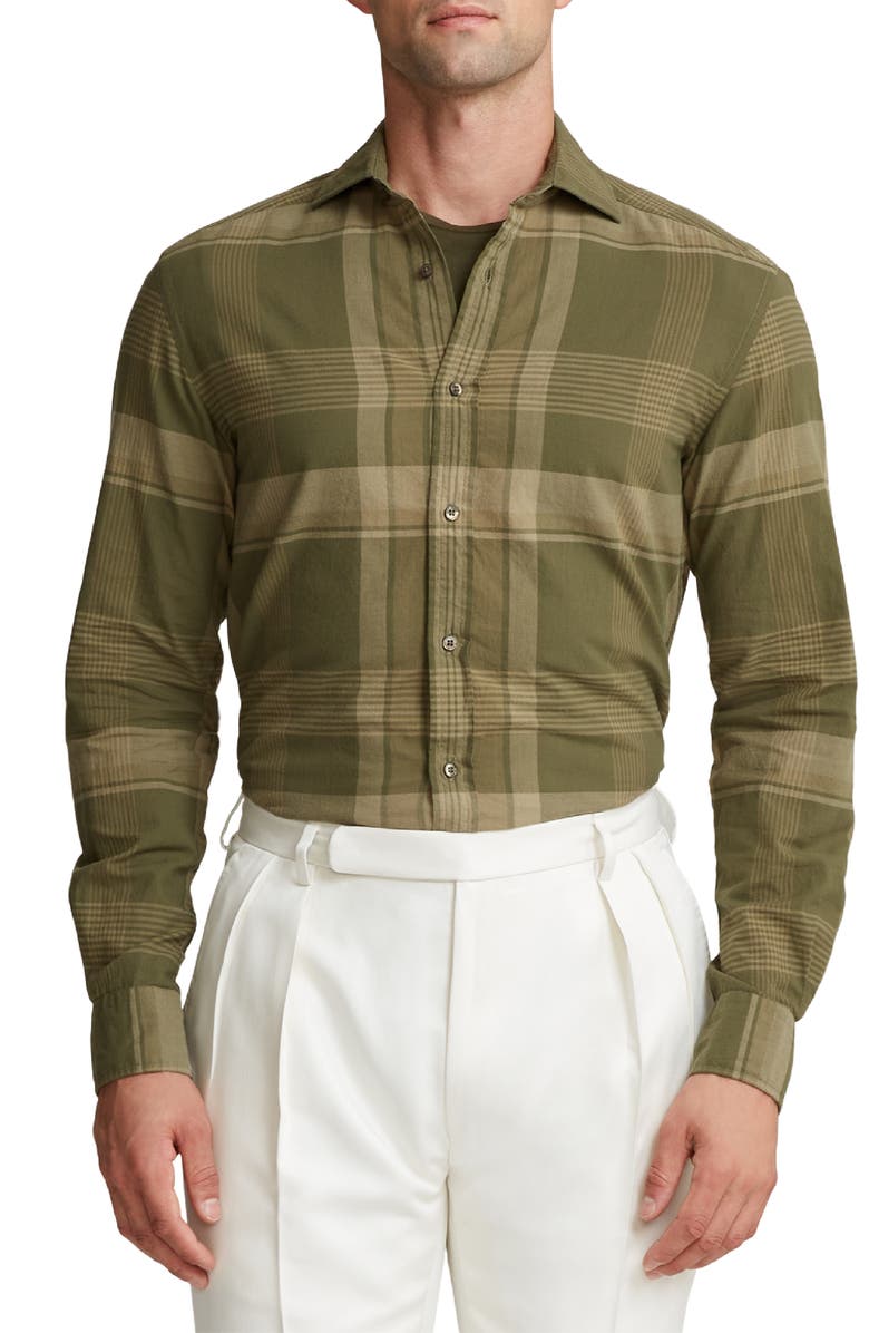 Ralph Lauren Purple Label Plaid Button-Up Sport Shirt, Main, color,