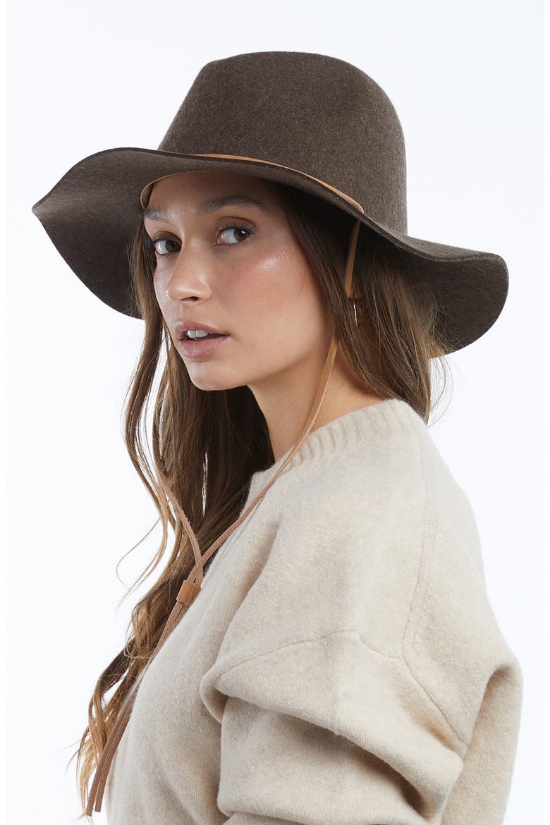 Wool Fedora Hat, Alternate, color, BROWN MARLE