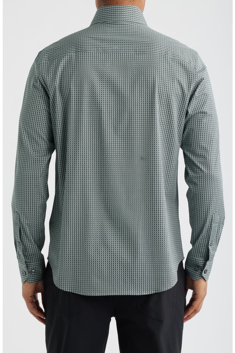 Devon OoohCotton® Floral Print Long Sleeve Button-Up Shirt, Alternate, color, KHAKI