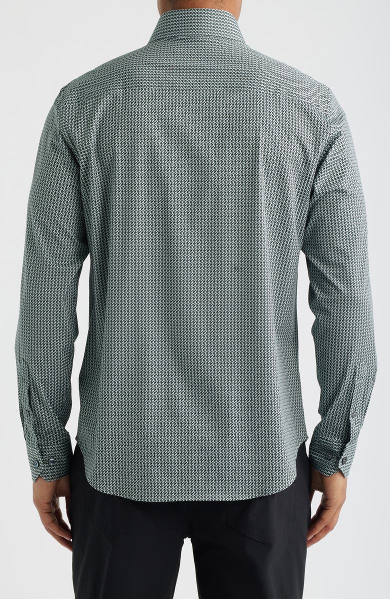 Bugatchi Devon OoohCotton<sup>®</sup> Floral Print Long Sleeve Button-Up Shirt, Alternate, color, Khaki