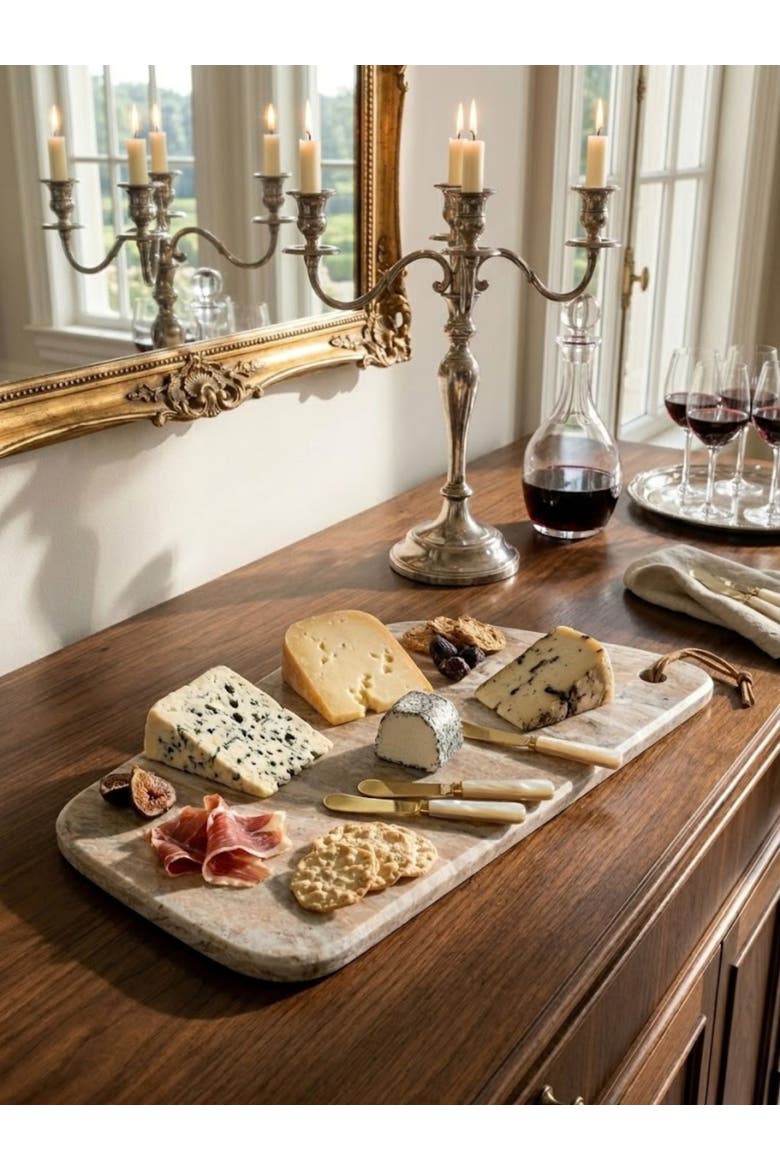 Dakota Marble Cheese Board, Alternate, color, Beige