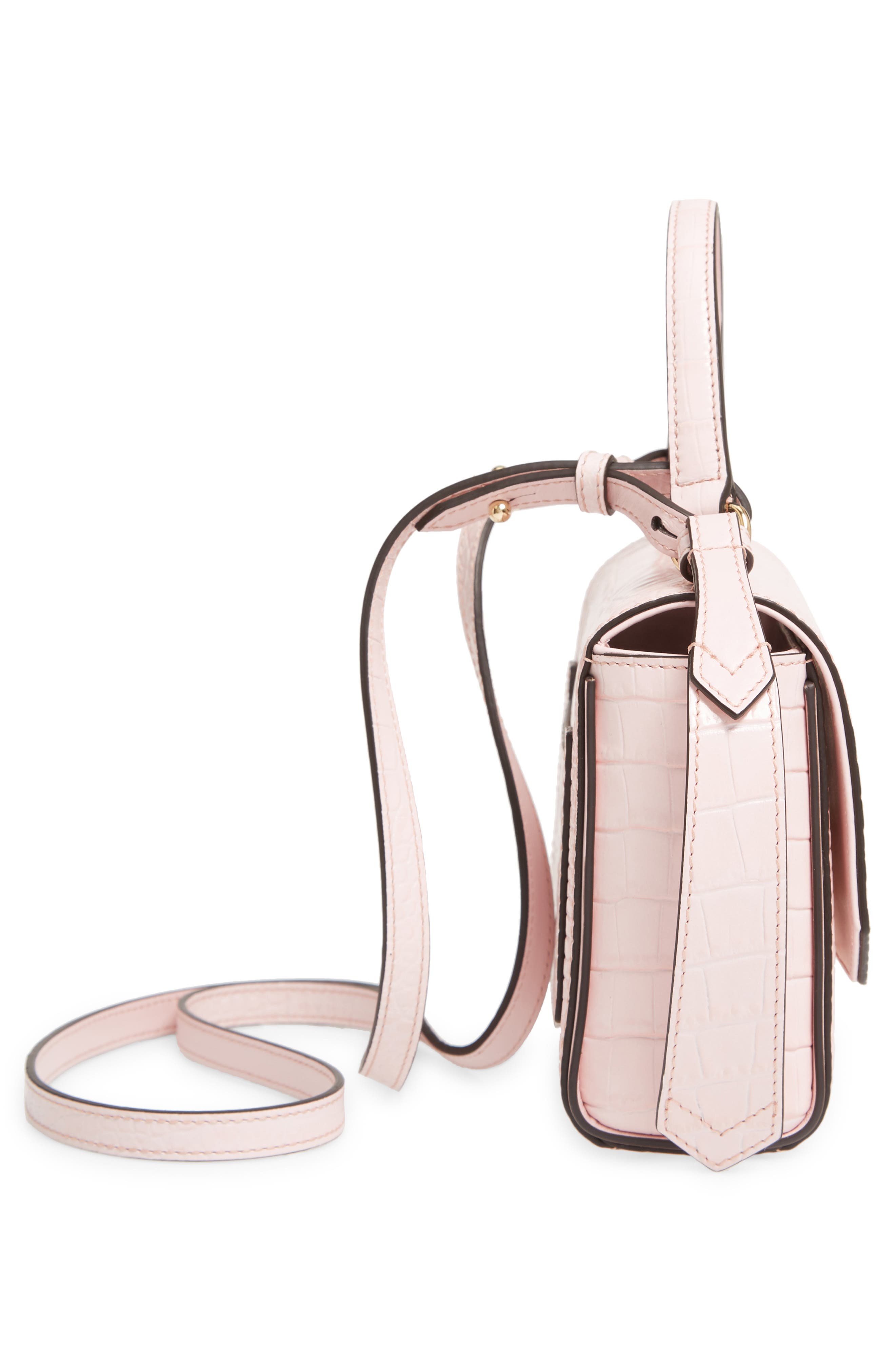 Givenchy Mini Eden Croc Embossed Calfskin Top Handle Bag, Alternate, color, 