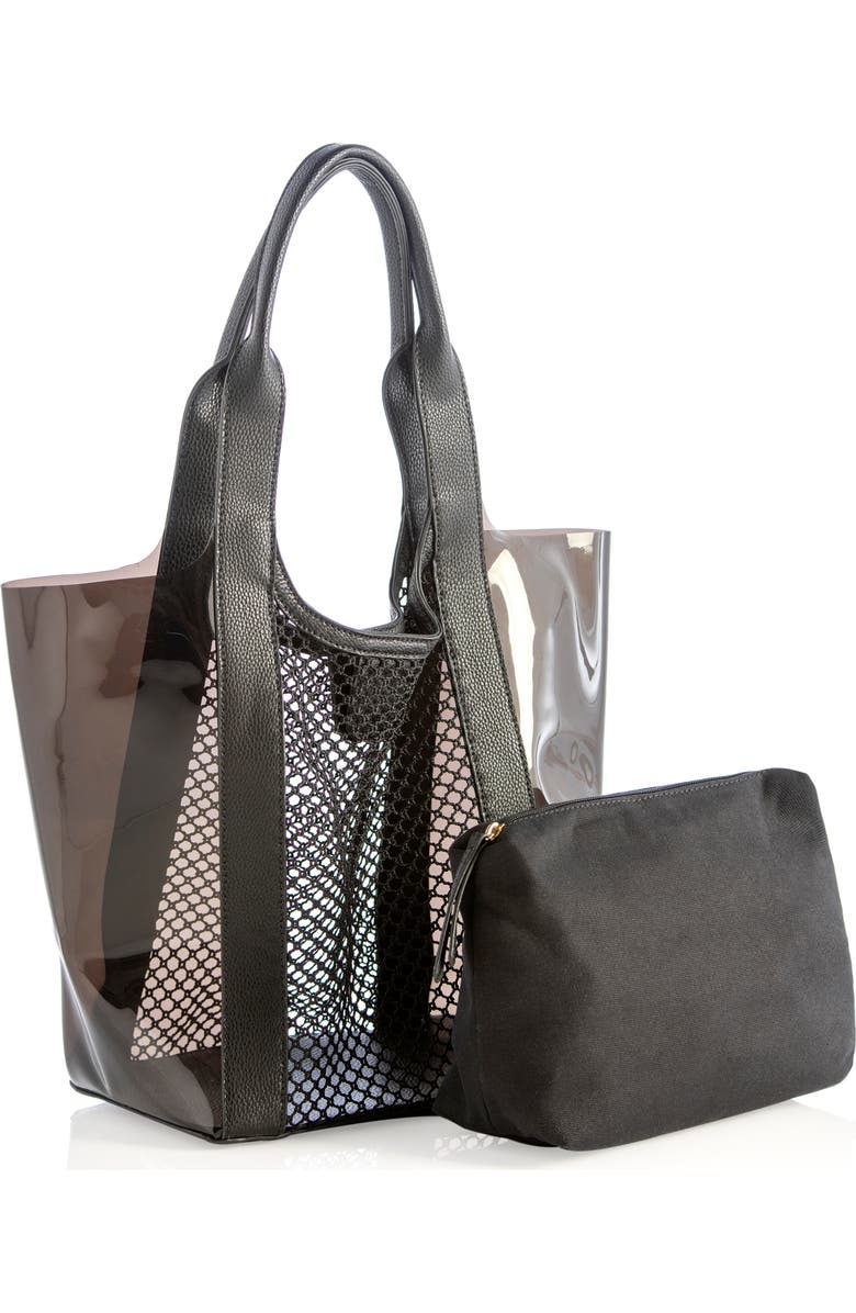 Shiraleah Valery Mesh Panel Transparent Tote, Alternate, color,