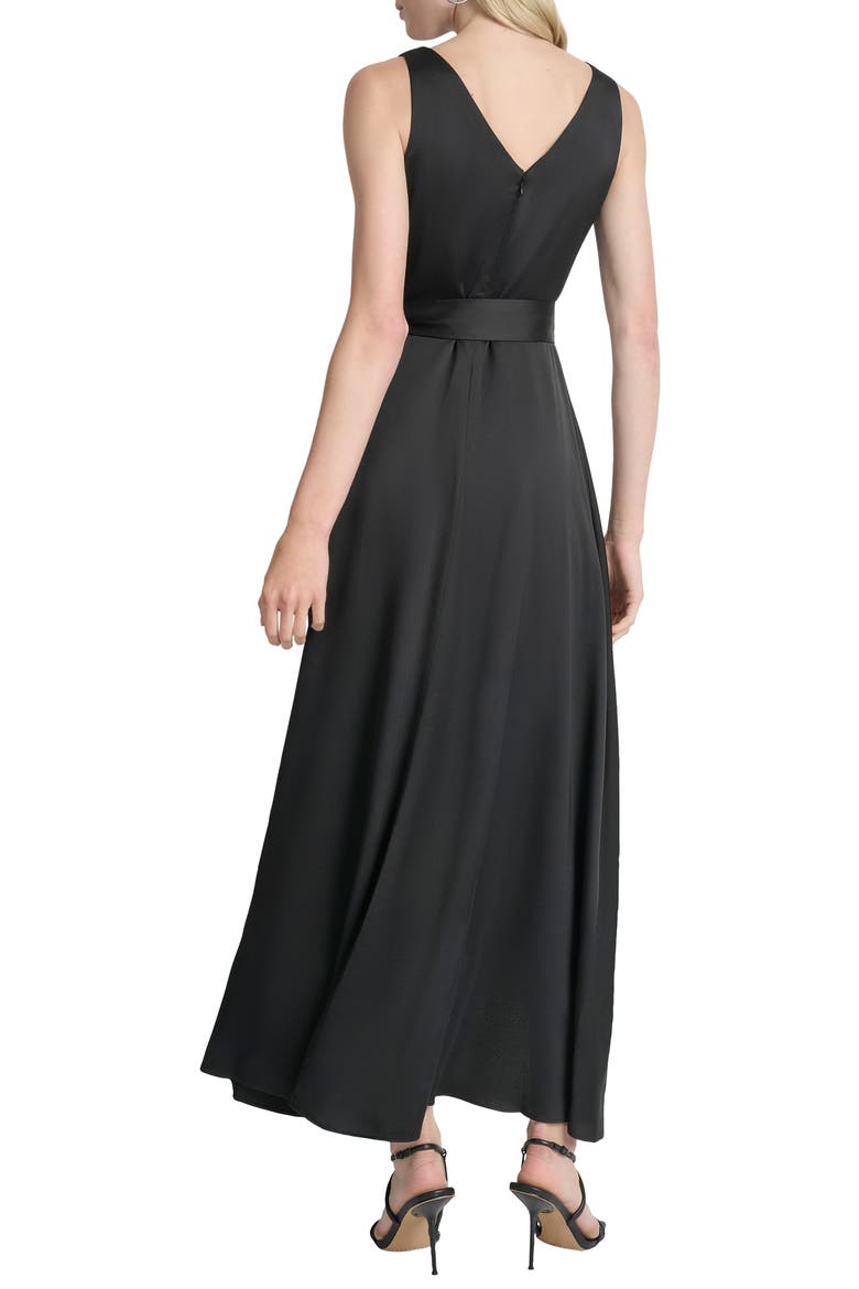 Faux Wrap Maxi Dress, Alternate, color, BLACK