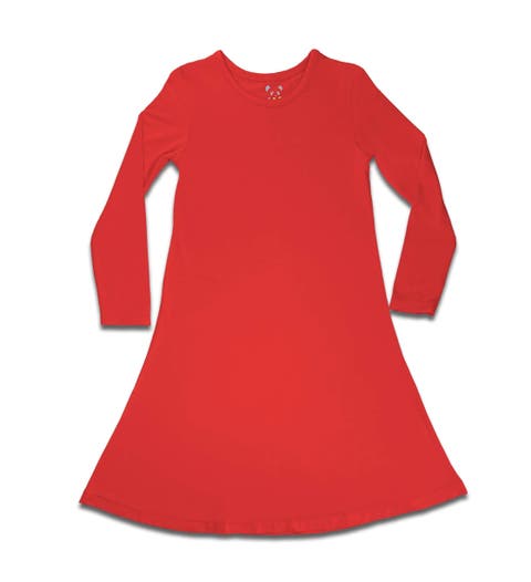 Kids' Winterberry Red Long Sleeve Dress