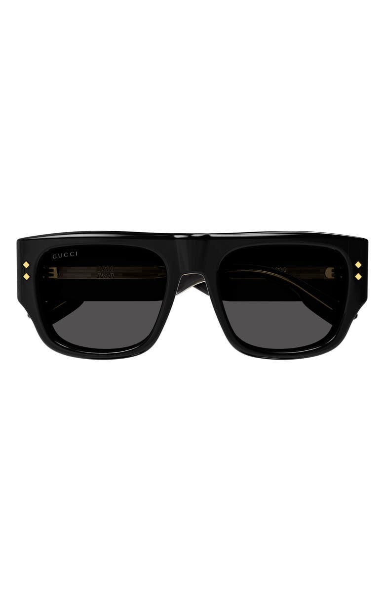 Gucci 54mm Rectangular Sunglasses, Main, color,