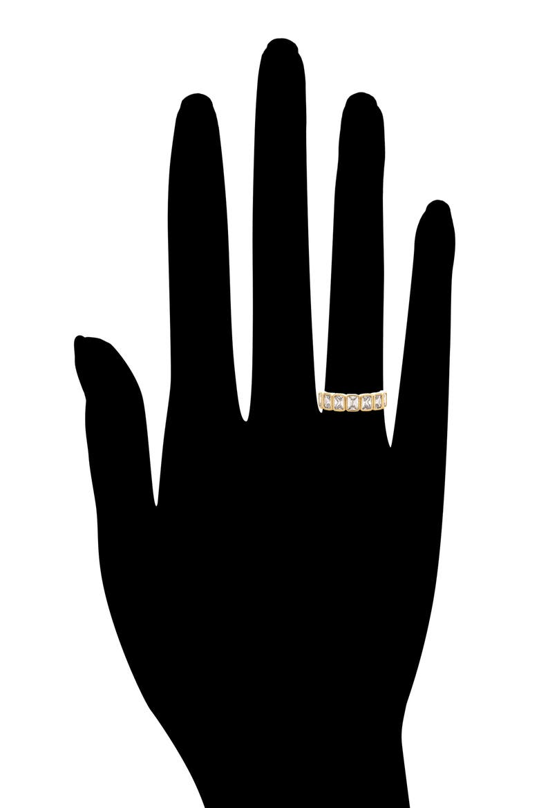 18K Gold Clad Bezel Set CZ Eternity Ring, Alternate, color, CUBIC ZIRCONIA