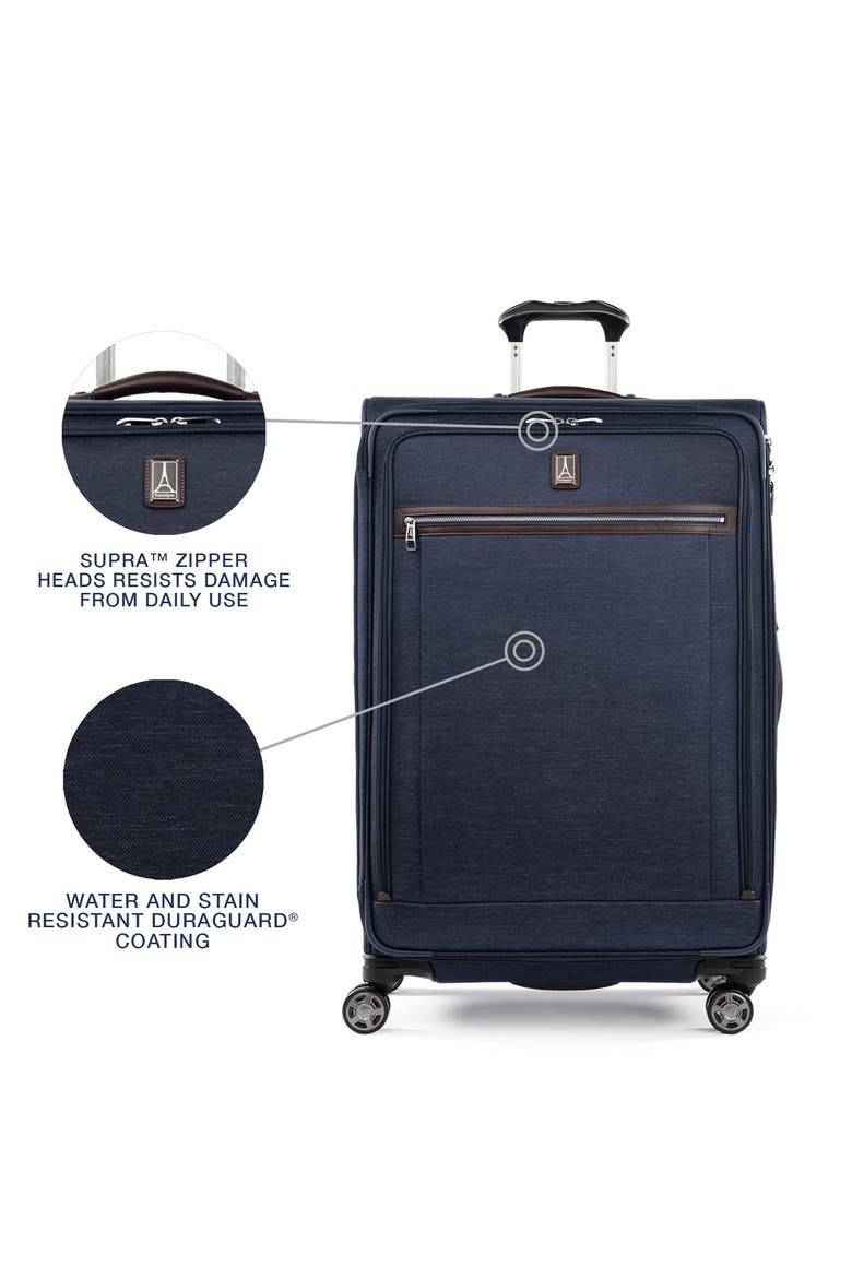 Platinum Elite Softside Expandable 29" Large Checked Spinner Luggage, Alternate, color, True Navy Blue