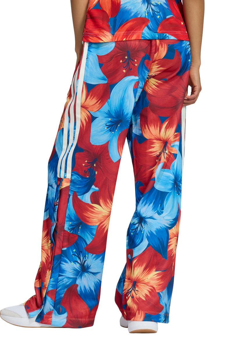 adidas x Farm Rio Wide Leg Track Pants, Alternate, color, Light Blue/ Red/ Cream White